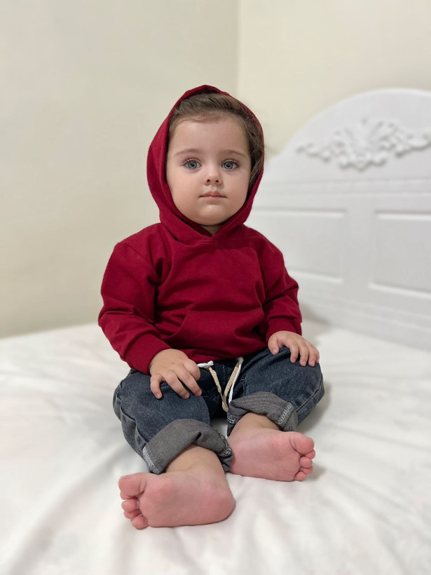لباس هودی کلاه داره نوزادی بچگانه جنس دورس نخ پنبه طرح گوزن ۶ ماه ۳ سال