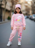 لباس ست بلوز شلوار دورس آستین بلند نوزادی بچگانه نخ پنبه دخترانه صورتی پپاپیگ ۶ماه تا ۴سال